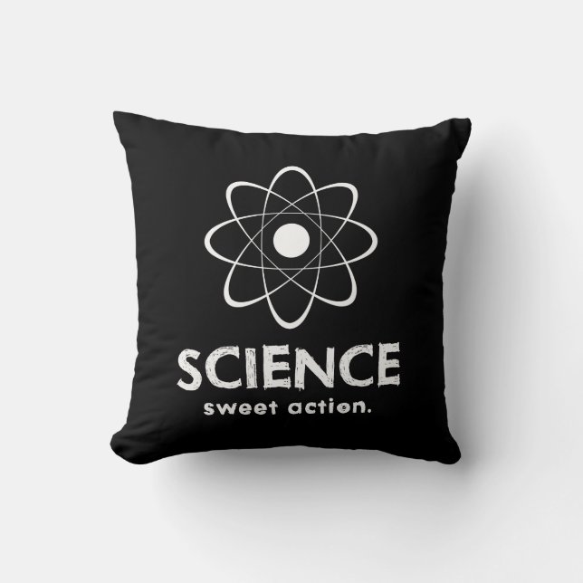 Science: Sweet Action Throw Pillow (Front)