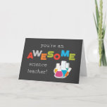 Science Teacher Appreciation Day Test Tube Awesome Card<br><div class="desc">Bright bold letters that spell awesome - will be enjoyed by the science teacher on Teacher Appreciation Day!</div>