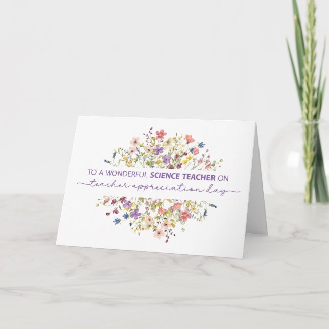 Science Teacher Appreciation Day Wildflowers Card (Front)