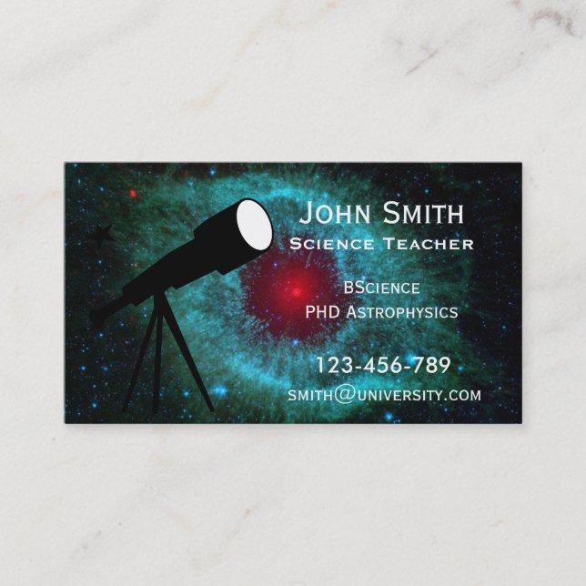 Science Teacher Astronomy tutor Nebula star design Business Card (Front)