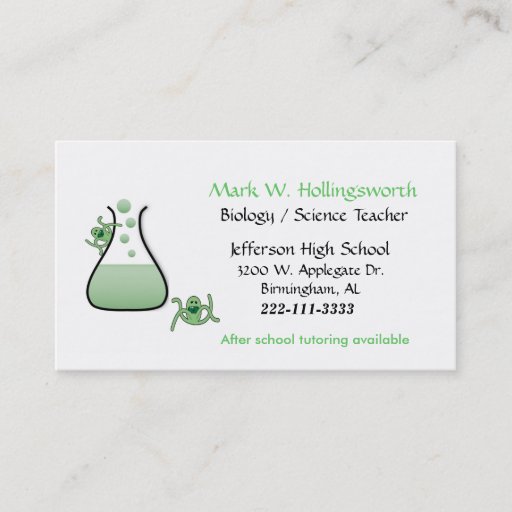 Customizable Science Teacher business cards