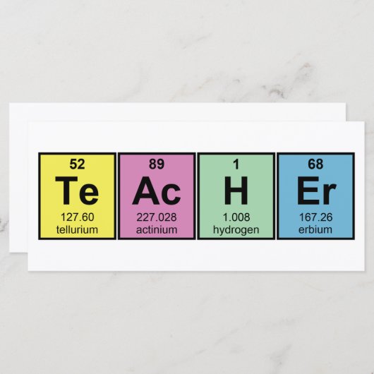 Science Teacher Chemical Elements (Front/Back)