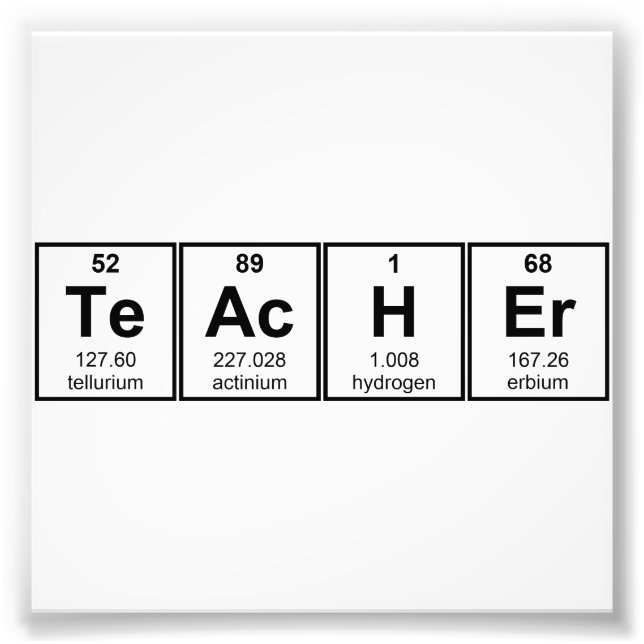 Science Teacher Chemical Elements Photo Print (Front)