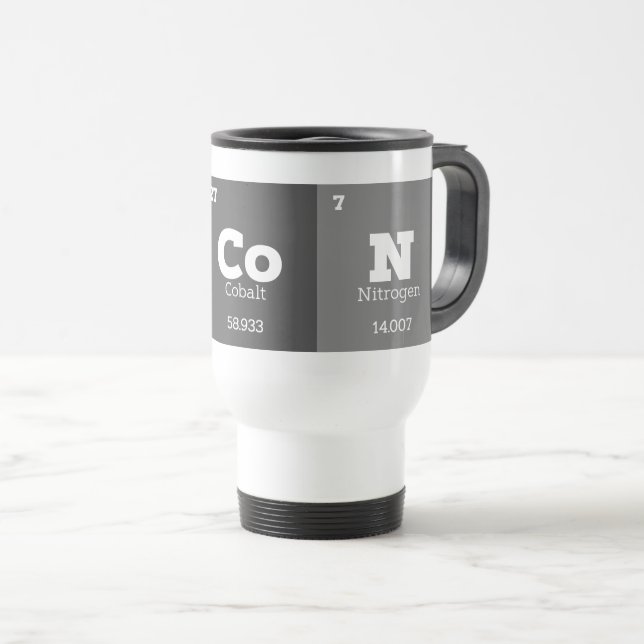 Science Teacher Chemistry Chemical Elements Bacon Travel Mug (Front Right)