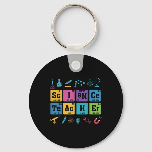 Science Teacher Chemistry Elements Periodic Table  Keychain (Front)