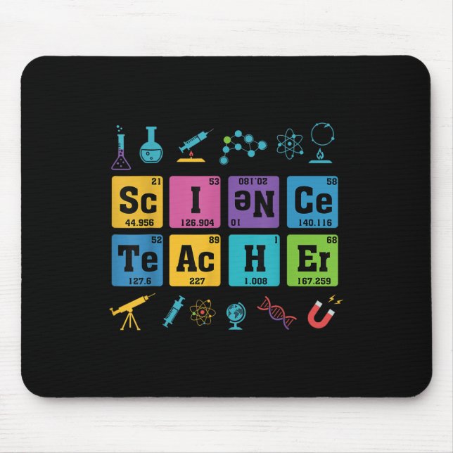 Science Teacher Chemistry Elements Periodic Table  Mouse Pad (Front)