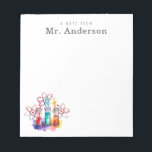 Science Teacher Chemistry Test Tubes Notepad<br><div class="desc">Gift your science teacher a personalized notepad this year. This bright and colorful chemistry themed design features three bubbling test tubes in red teal and orange with atoms floating around them.</div>