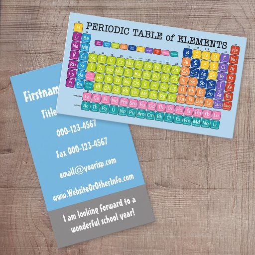 Customizable Science Teacher Contact Information Business Card