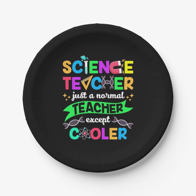 Science Teacher Cool Paper Plates (Front)