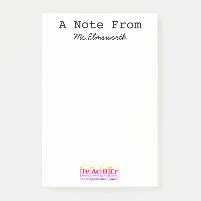 Science Teacher Custom Stationary Notepad Gift (Front)