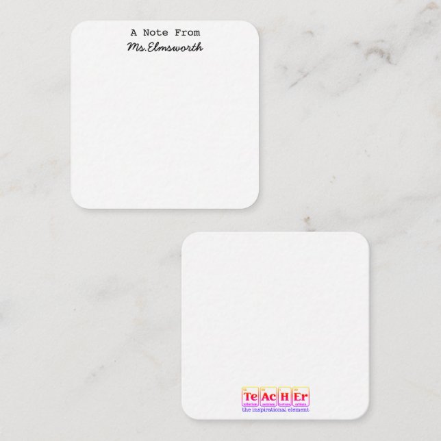 Science Teacher Custom Stationary Notepad Gift Note Card (Front/Back)