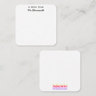 Science Teacher Custom Stationary Notepad Gift Note Card