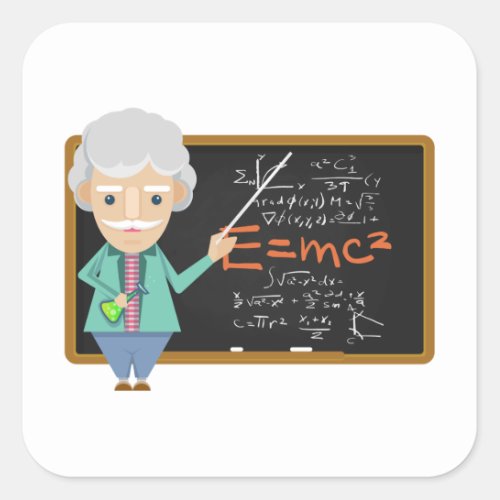 Science Teacher EMC2 Formula Square Sticker