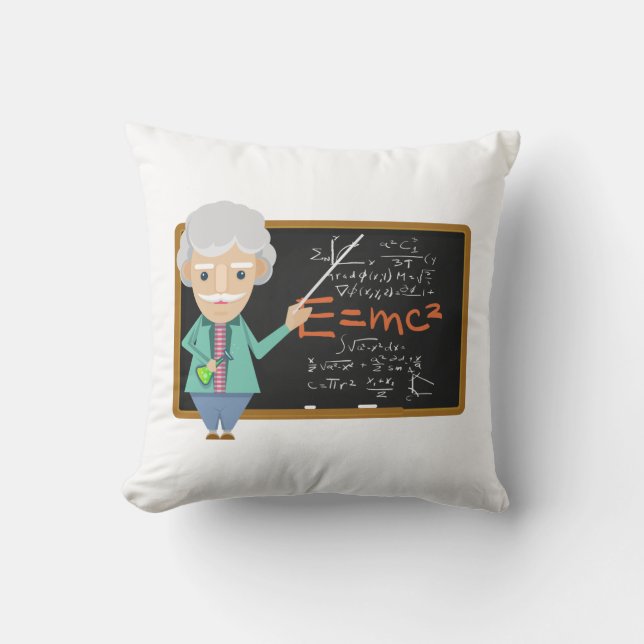 Science Teacher EMC2 Formula Throw Pillow (Front)