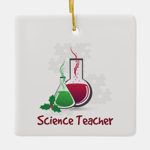 Science Teacher Experiments Merry Christmas Ceramic Ornament