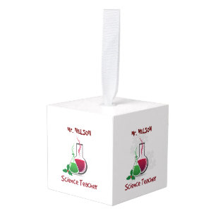 Science Teacher, Experiments Merry Christmas Cube Ornament