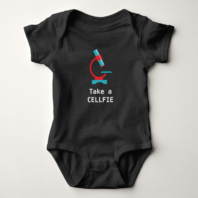 Science Teacher Funny Biology Microscope Baby Bodysuit (Front)