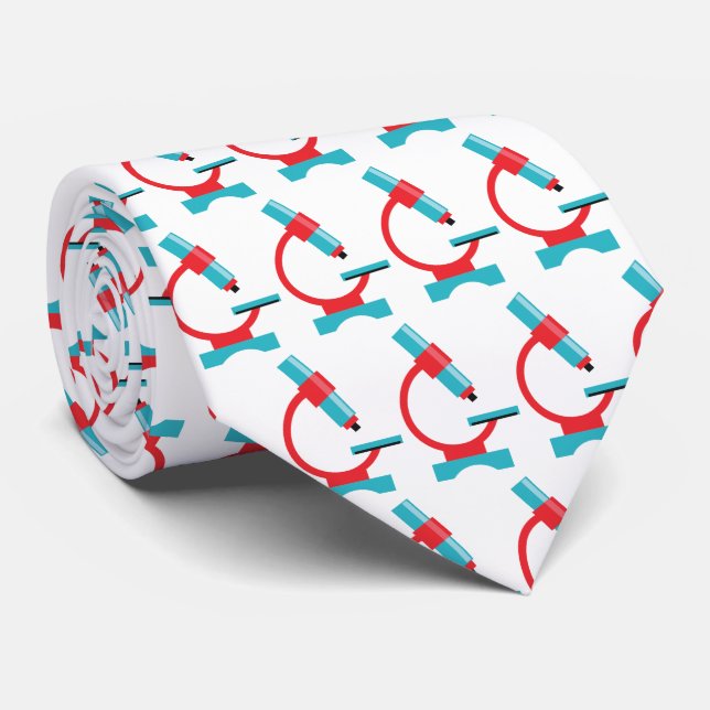 Science Teacher Funny Biology Microscope Neck Tie (Rolled)