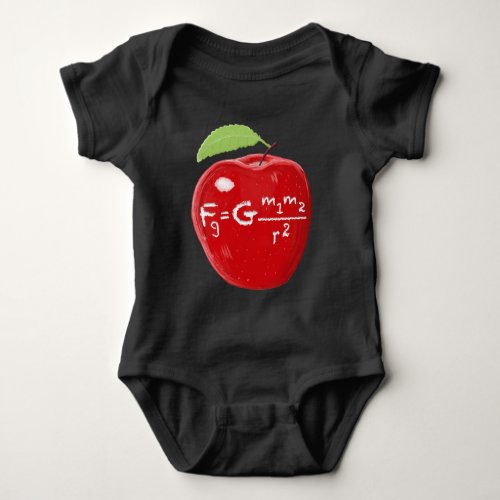 Science Teacher Isaac Newton Law Of Gravity Apple Baby Bodysuit