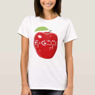 Science Teacher Isaac Newton Law Of Gravity Apple T-Shirt