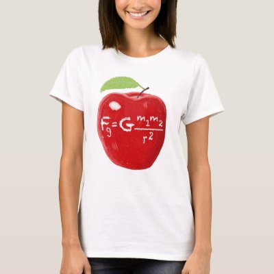 Science Teacher Isaac Newton Law Of Gravity Apple T-Shirt
