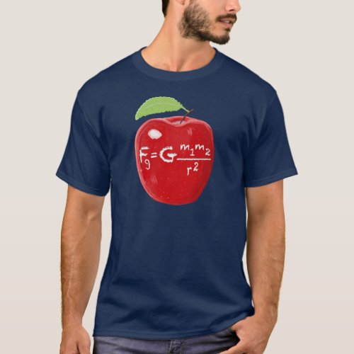 Science Teacher Isaac Newton Law Of Gravity Apple T_Shirt