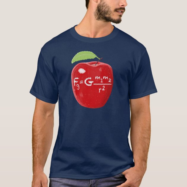 Science Teacher Isaac Newton Law Of Gravity Apple T-Shirt | Zazzle