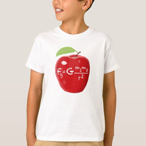 Science Teacher Isaac Newton Law Of Gravity Apple T_Shirt