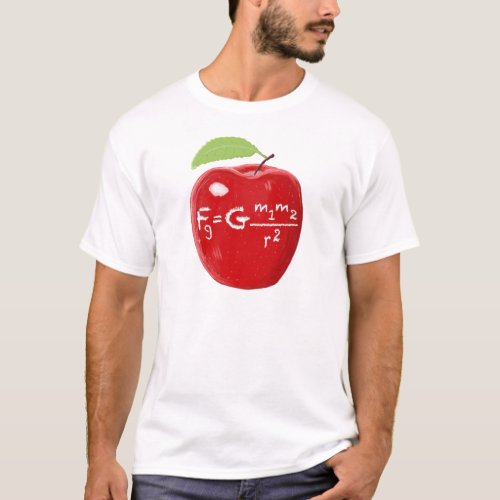 Science Teacher Isaac Newton Law Of Gravity Apple T_Shirt