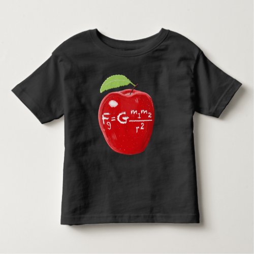 Science Teacher Isaac Newton Law Of Gravity Apple Toddler T_shirt