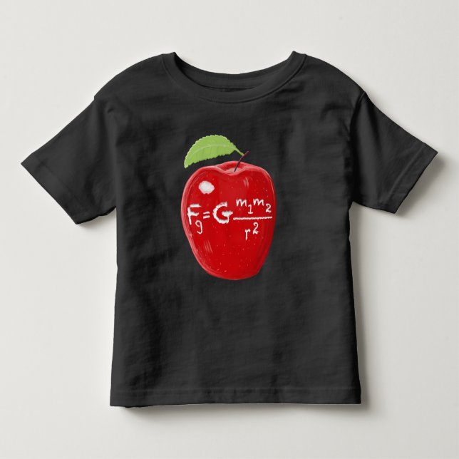 Science Teacher Isaac Newton Law Of Gravity Apple Toddler T-shirt (Front)