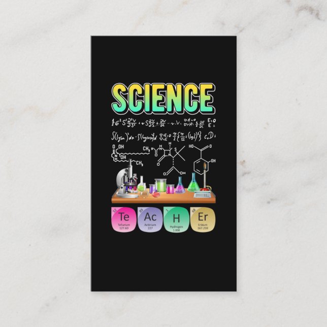 Science Teacher Laboratory Chemistry Scientist Business Card (Front)
