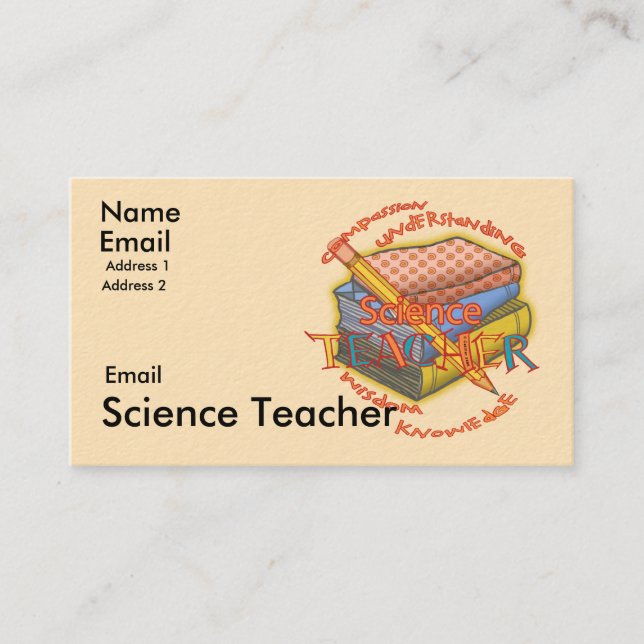 Science Teacher Motto  Business Card (Front)