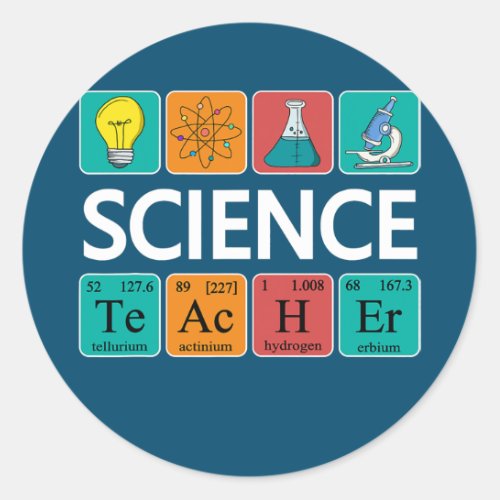 Science Teacher Periodic Table Chemistry Biology Classic Round Sticker