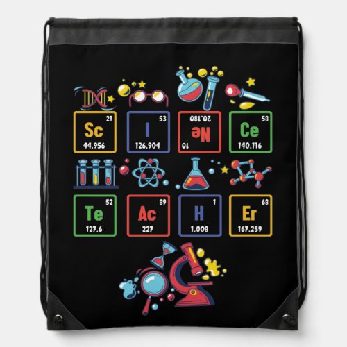 Science Teacher Periodic Table Chemistry Elements Drawstring Bag