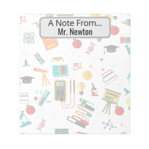 Science Teacher Personalized print apples books Notepad