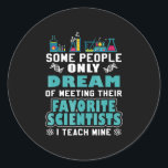 Science Teacher Teach Biology Chemistry Physics Classic Round Sticker<br><div class="desc">Science Teacher Teach Biology Chemistry Physics</div>