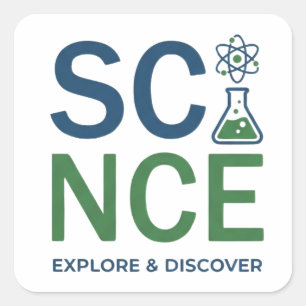 Science Teacher Typography Design Square Sticker