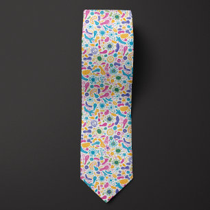 Science Teacher Whimsical Microbes Neck Tie