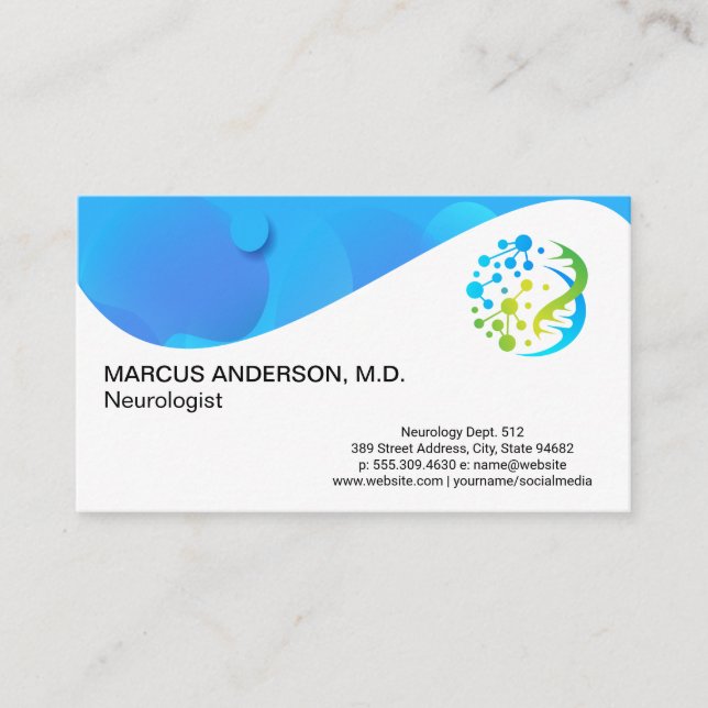 Science Tech Logo | QR Code Custom Business Card (Front)