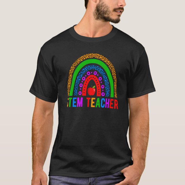 Science Technology Engineering Math STEM Teacher R T-Shirt (Front)