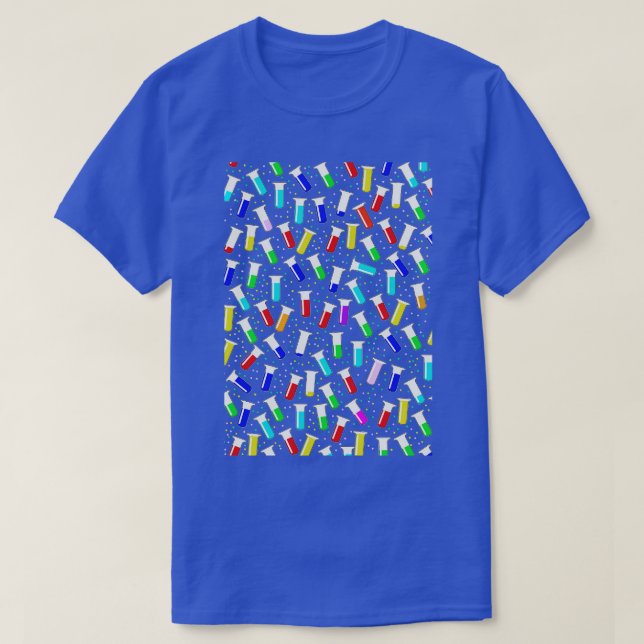 Science Test Tubes pattern T-Shirt (Design Front)