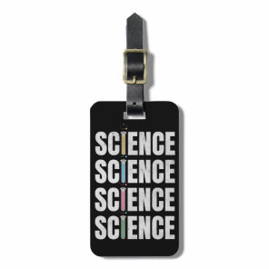 Science text design luggage tag
