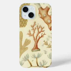Science Textbook Biology, Vintage Coral Animals iPhone 15 Case