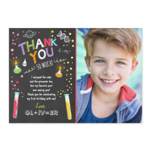 Science Thank You Card Experiment Birthday Boy