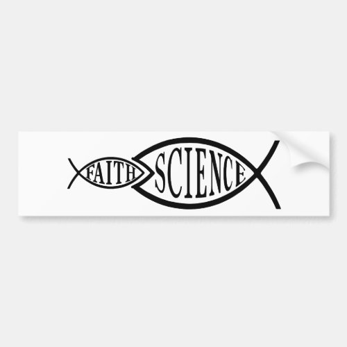 Science Trumps Faith Fish Bumper Sticker