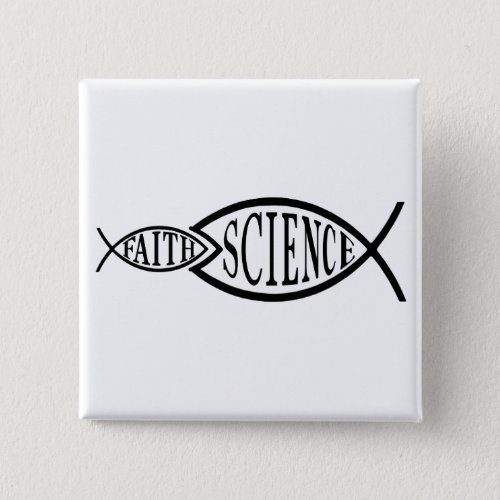 Science Trumps Faith Fish Button