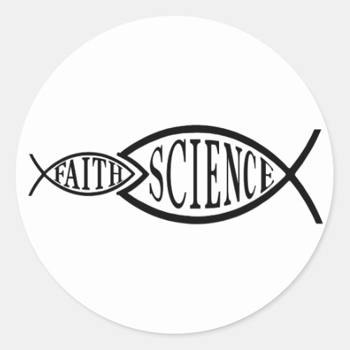 Science Trumps Faith Fish Classic Round Sticker