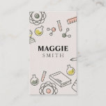 Science Tutor Teacher Chemistry Cute Business Card<br><div class="desc">Cute yet simple vertical business card with science icons.</div>