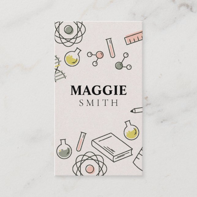 Science Tutor Teacher Chemistry Cute Business Card (Front)